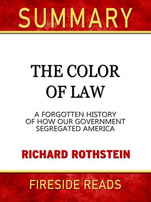 cover image of Summary of the Color of Law